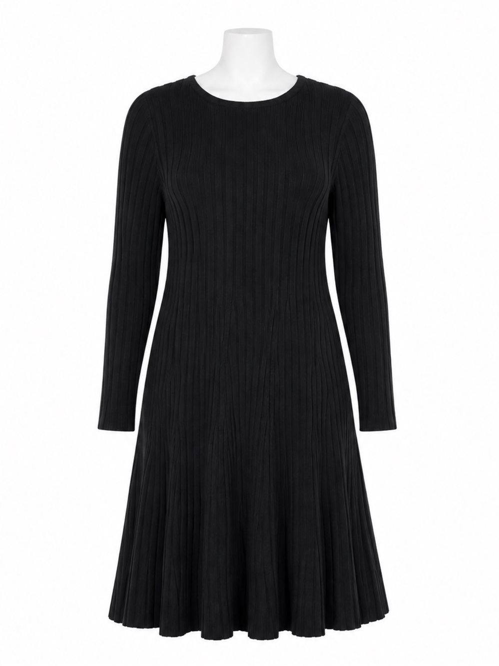 Size XXL A New Day Black Ribbed Knit Fit & Flare Midi Dress Women’s